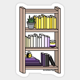 Nonbinary Pride Bookcase Sticker